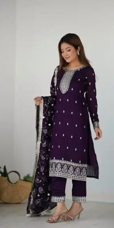 Purple Rangoli Silk Sequence Jari Work Salwar Suit | Jump Suits, Salwar suit, Casual Suits, Creative suits, Designer Suits, Palazzo Suits, Party Wear Suits, Patiala Suits, Straight Suits