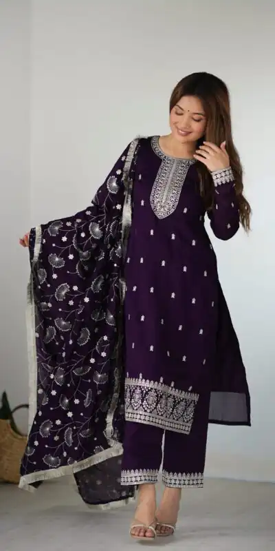 Purple Rangoli Silk Sequence Jari Work Salwar Suit | Jump Suits, Salwar suit, Casual Suits, Creative suits, Designer Suits, Palazzo Suits, Party Wear Suits, Patiala Suits, Straight Suits