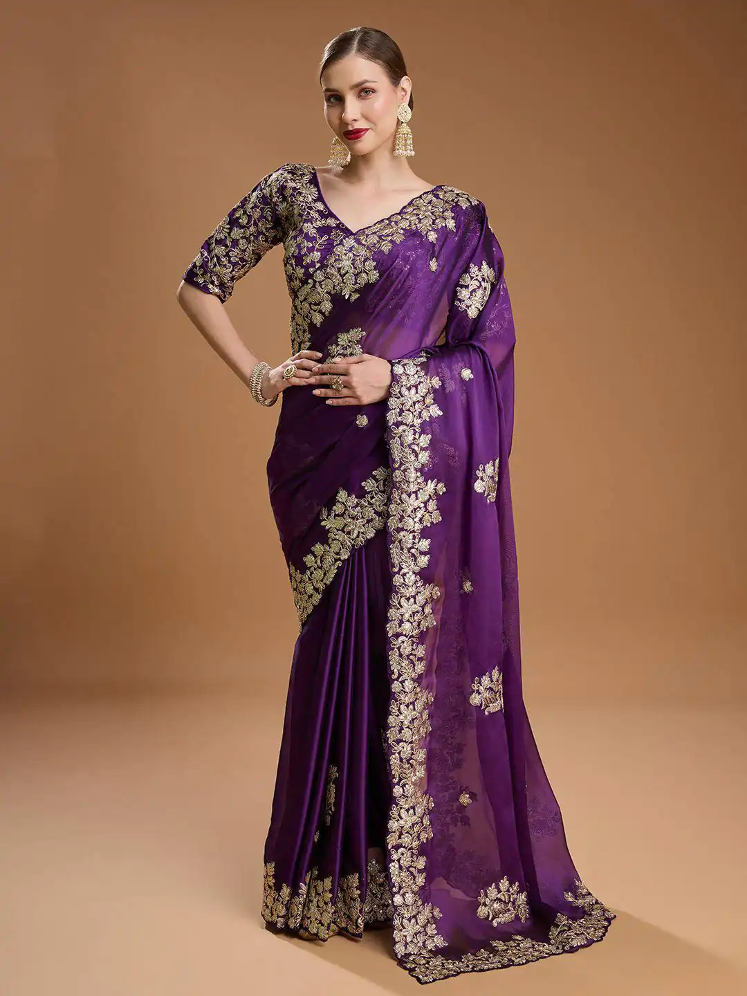 Purple Rangoli Silk Sequins Embroidery Work Saree | Sarees, Bollywood Sarees, Creative Sarees, Designer Sarees, Embroidered Sarees, Ethnic Saree, Modern Digital sarees, Party Wear Sarees