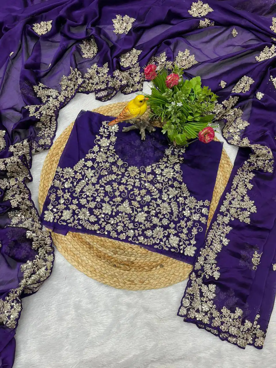 Purple Rangoli Silk Sequins Embroidery Work Saree | Sarees, Bollywood Sarees, Creative Sarees, Designer Sarees, Embroidered Sarees, Ethnic Saree, Modern Digital sarees, Party Wear Sarees