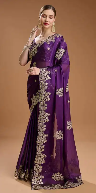 Purple Rangoli Silk Sequins Embroidery Work Saree | Sarees, Bollywood Sarees, Creative Sarees, Designer Sarees, Embroidered Sarees, Ethnic Saree, Modern Digital sarees, Party Wear Sarees