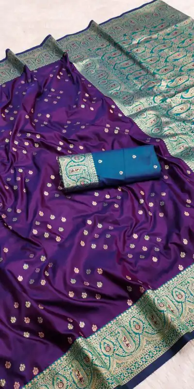 Purple Rich Banarasi Silk Zari Lace Work Saree | Sarees, Bollywood Sarees, Creative Sarees, Designer Sarees, Embroidered Sarees, Ethnic Saree, Modern Digital sarees, Party Wear Sarees