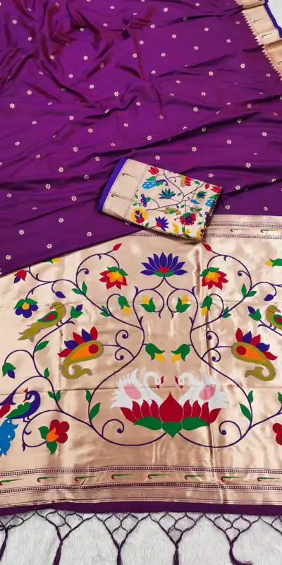 Purple Silk Zari Lace Work Saree | Sarees, Bollywood Sarees, Creative Sarees, Designer Sarees, Embroidered Sarees, Ethnic Saree, Modern Digital sarees, Party Wear Sarees