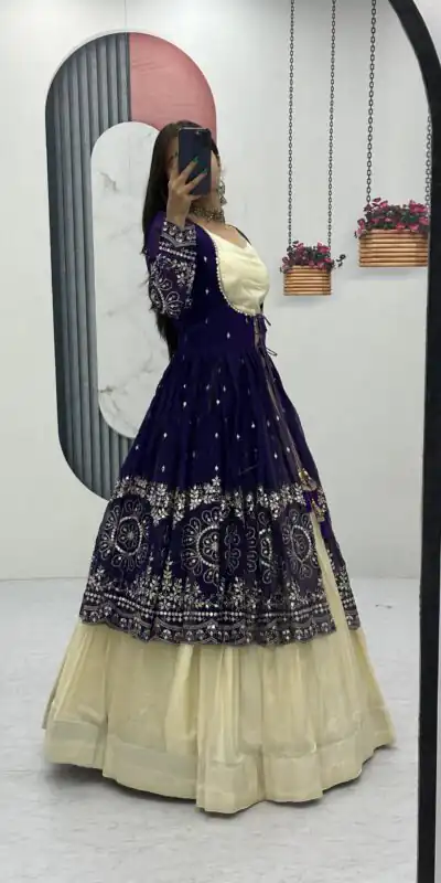 Purple Simar Cosmos Sequence Work Lehenga Choli | Lehenga, Bollywood Lehenga, Creative Lehenga, Designer Lehenga, Embroidered Lehenga, Party Wear Lehenga
