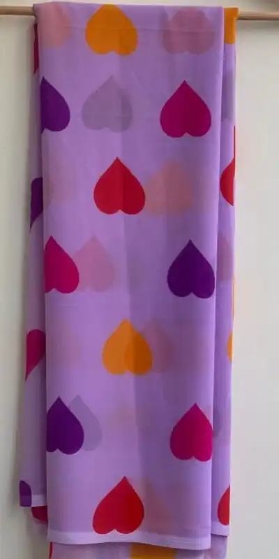Purple Soft Georgette Silk Digital Print Heart Design Saree | Sarees, Bollywood Sarees, Creative Sarees, Designer Sarees, Embroidered Sarees, Ethnic Saree, Modern Digital sarees, Party Wear Sarees