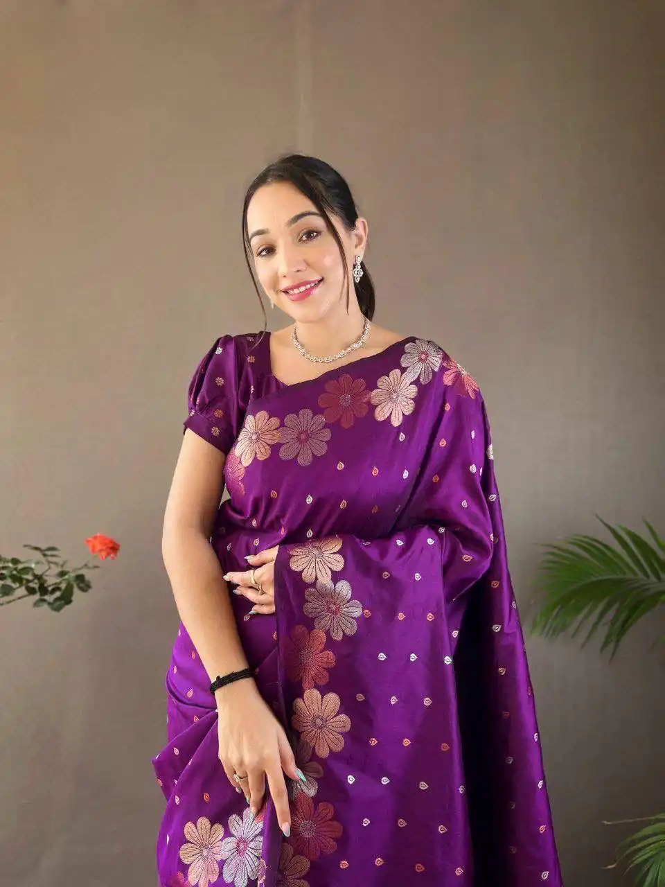 Purple Soft Lichi Silk Cloth With Lace Saree | Sarees, Bollywood Sarees, Creative Sarees, Designer Sarees, Embroidered Sarees, Ethnic Saree, Modern Digital sarees, Party Wear Sarees