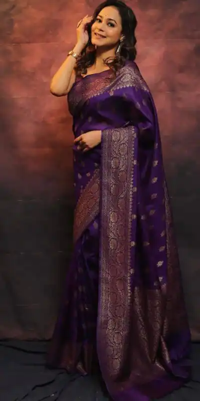 Purple Soft Lichi Silk Lace Border Lace Work Saree | Sarees, Bollywood Sarees, Creative Sarees, Designer Sarees, Embroidered Sarees, Ethnic Saree, Modern Digital sarees, Party Wear Sarees