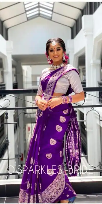 Purple Soft Lichi Silk Lace Work Border Saree | Sarees, Bollywood Sarees, Creative Sarees, Designer Sarees, Embroidered Sarees, Ethnic Saree, Modern Digital sarees, Party Wear Sarees