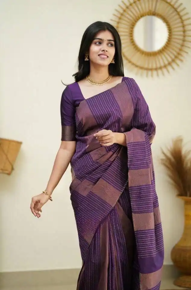 Purple Soft Lichi Silk Rich Pallu Work Border Saree | Sarees, Bollywood Sarees, Creative Sarees, Designer Sarees, Embroidered Sarees, Ethnic Saree, Modern Digital sarees, Party Wear Sarees