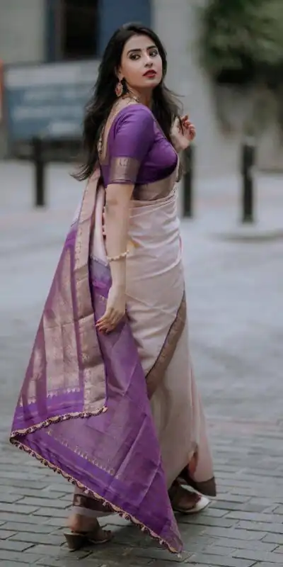 Purple Soft Lichi Silk Rich Pallu Work Saree | Sarees, Bollywood Sarees, Creative Sarees, Designer Sarees, Embroidered Sarees, Ethnic Saree, Modern Digital sarees, Party Wear Sarees
