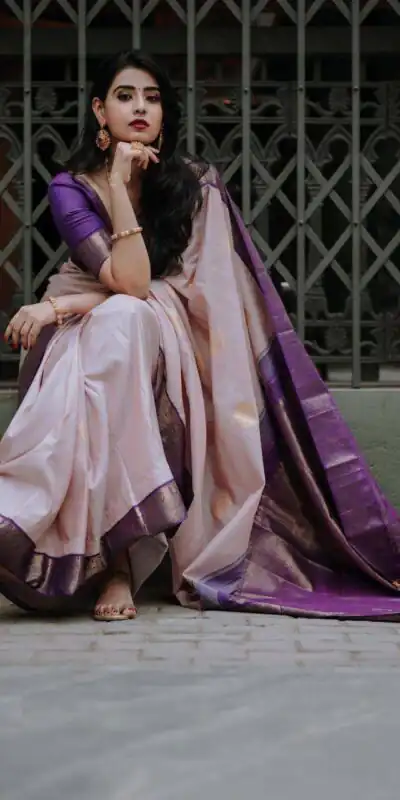 Purple Soft Lichi Silk Rich Pallu Work Saree | Sarees, Bollywood Sarees, Creative Sarees, Designer Sarees, Embroidered Sarees, Ethnic Saree, Modern Digital sarees, Party Wear Sarees