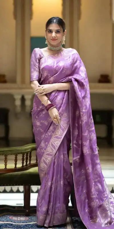 Purple Soft Litchi Silk All Over Weaving Saree | Sarees, Bollywood Sarees, Creative Sarees, Designer Sarees, Embroidered Sarees, Ethnic Saree, Modern Digital sarees, Party Wear Sarees