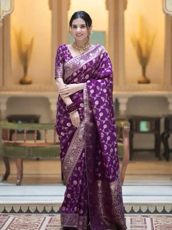 Purple Soft Litchi Silk Kubera Pattu Saree | Sarees, Bollywood Sarees, Creative Sarees, Designer Sarees, Embroidered Sarees, Ethnic Saree, Modern Digital sarees, Party Wear Sarees