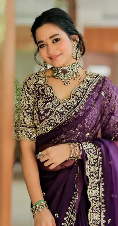 Purple Soft Organza Silk Thread Sequence Work Saree | Sarees, Bollywood Sarees, Creative Sarees, Designer Sarees, Embroidered Sarees, Ethnic Saree, Modern Digital sarees, Party Wear Sarees