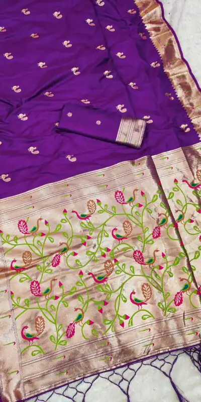 Purple Soft Paithani Silk Lace Zari Work Saree | Sarees, Bollywood Sarees, Creative Sarees, Designer Sarees, Embroidered Sarees, Ethnic Saree, Modern Digital sarees, Party Wear Sarees