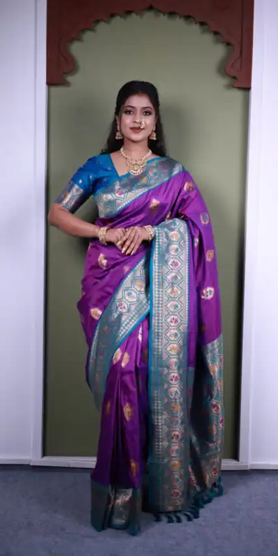 Purple Soft Paithani Silk Zari Work Lace Saree | Sarees, Bollywood Sarees, Creative Sarees, Designer Sarees, Embroidered Sarees, Ethnic Saree, Modern Digital sarees, Party Wear Sarees