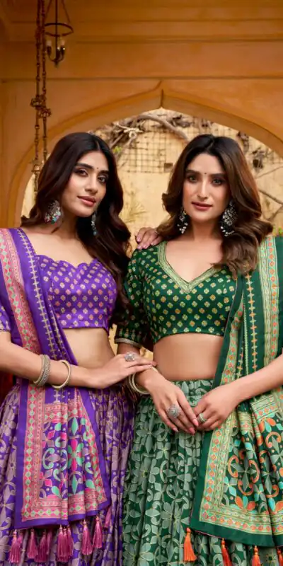 Purple Tasar Silk Gotta Patti Lace Work Lehenga Choli | Lehenga, Bollywood Lehenga, Creative Lehenga, Designer Lehenga, Embroidered Lehenga, Party Wear Lehenga