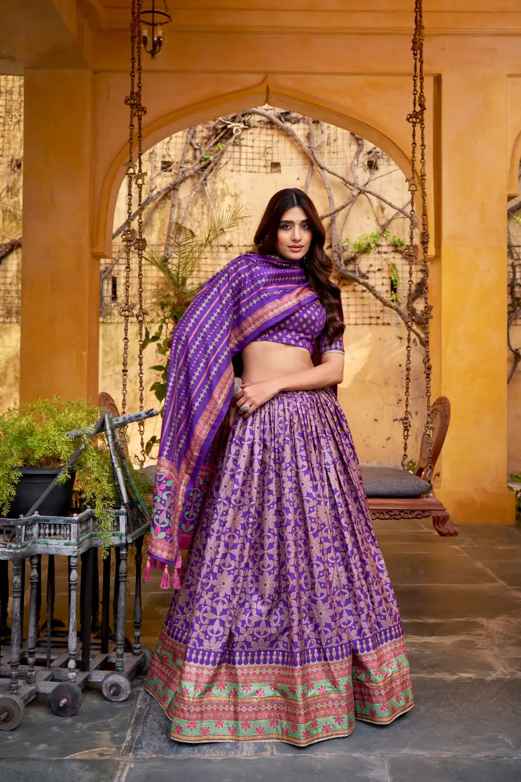 Purple Tasar Silk Gotta Patti Lace Work Lehenga Choli | Lehenga, Bollywood Lehenga, Creative Lehenga, Designer Lehenga, Embroidered Lehenga, Party Wear Lehenga
