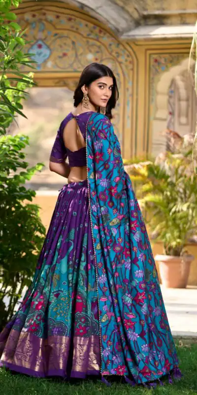 Purple Tasar Silk With Gotta Patti Lehenga Choli | Lehenga, Bollywood Lehenga, Creative Lehenga, Designer Lehenga, Embroidered Lehenga, Party Wear Lehenga
