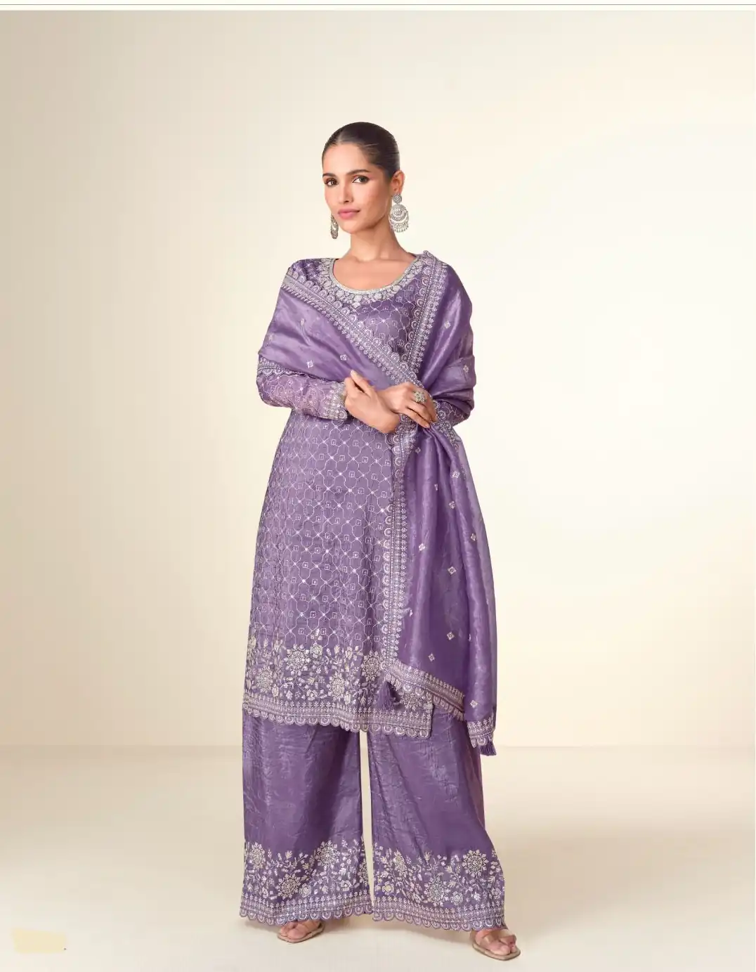 Purple Tissue Crush Embroidery Work Salwar Suit | Jump Suits, Salwar suit, Casual Suits, Creative suits, Designer Suits, Palazzo Suits, Party Wear Suits, Patiala Suits, Straight Suits