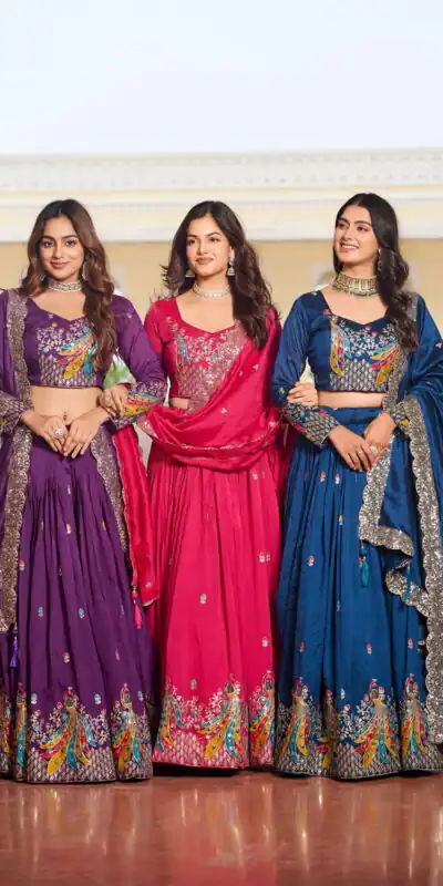 Purple Vichitra Embroidery Work Lehenga Choli | Lehenga, Bollywood Lehenga, Creative Lehenga, Designer Lehenga, Embroidered Lehenga, Party Wear Lehenga