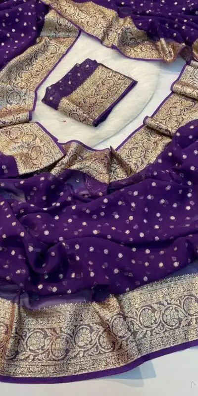 Purple Viscose Georgette With Running Blouse Saree | Sarees, Bollywood Sarees, Creative Sarees, Designer Sarees, Embroidered Sarees, Ethnic Saree, Modern Digital sarees, Party Wear Sarees