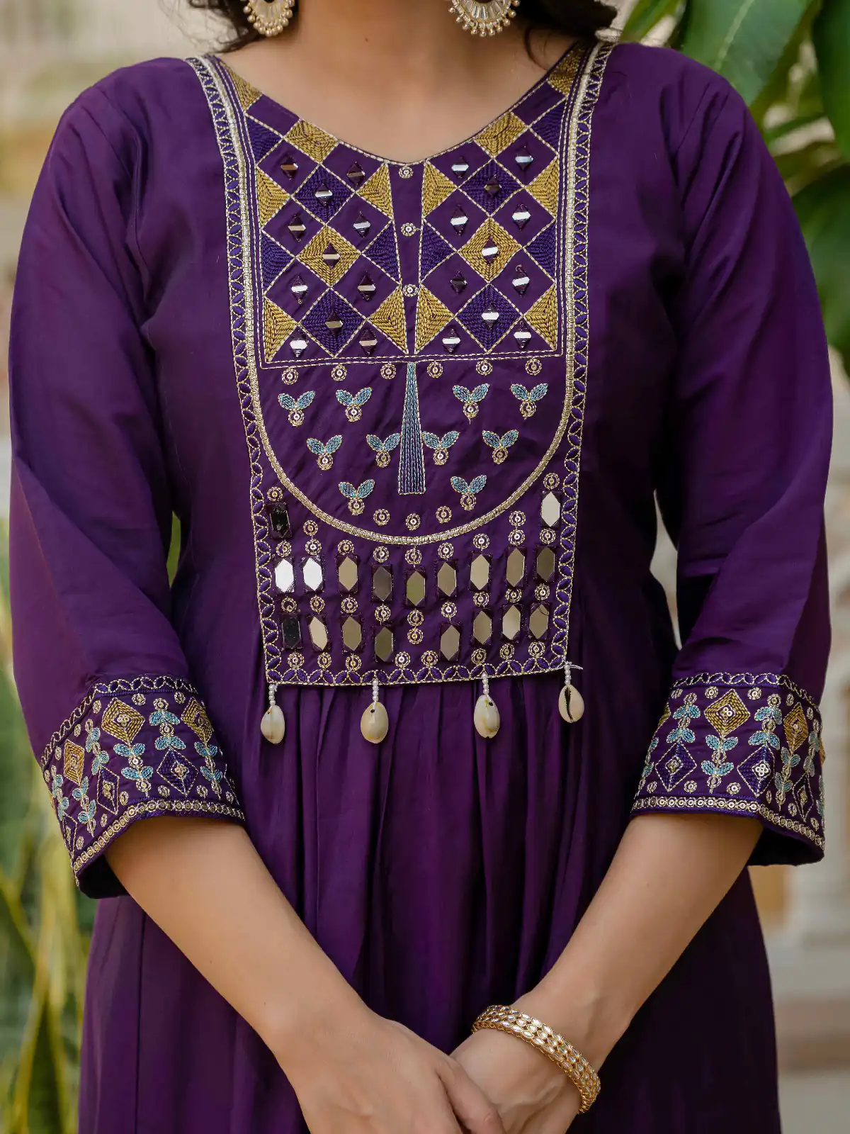 Purple Viscose Roman Silk Mirror Work Anarkali Suit | Anarkali Suits, Bollywood Anarkali, Creative-Anarkali, Designer Anarkali, Embroidered Anarkali, Party Wear Anarkali