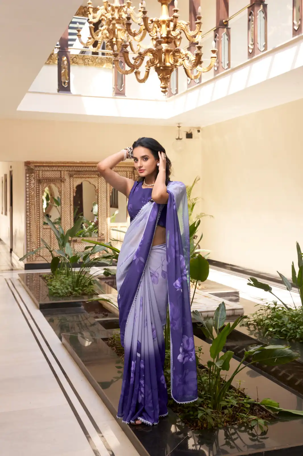 Purple Weightless Printed Saree | Sarees, Bollywood Sarees, Creative Sarees, Designer Sarees, Embroidered Sarees, Ethnic Saree, Modern Digital sarees, Party Wear Sarees