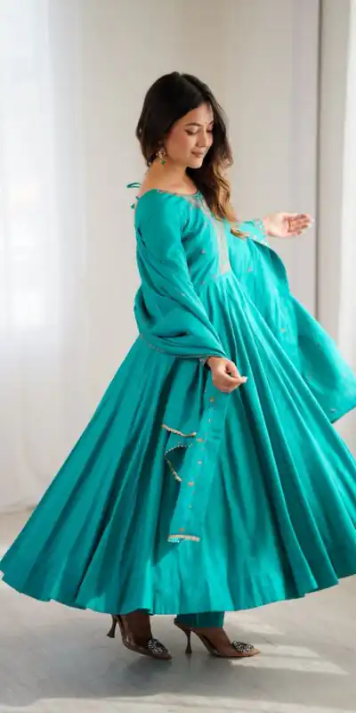 Rama Roman Chanderi Silk Handwork Salwar Suit | Jump Suits, Salwar suit, Casual Suits, Creative suits, Designer Suits, Palazzo Suits, Party Wear Suits, Patiala Suits, Straight Suits