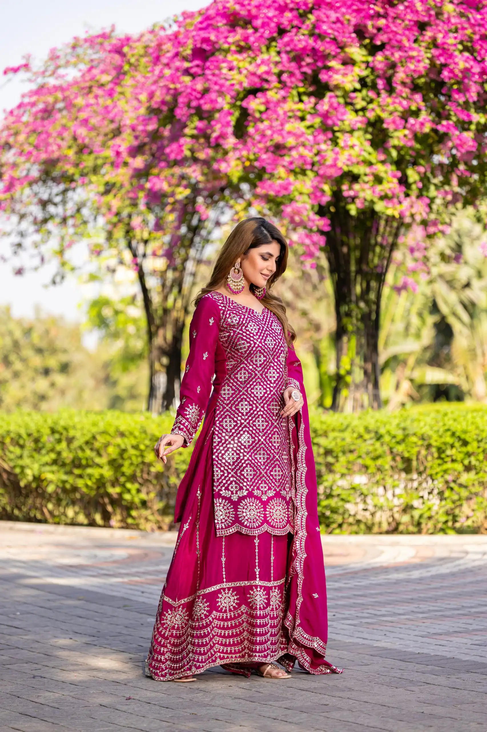 Rani Pink Chinon Thread Sequence Work Salwar Suit | Jump Suits, Salwar suit, Casual Suits, Creative suits, Designer Suits, Palazzo Suits, Party Wear Suits, Patiala Suits, Straight Suits