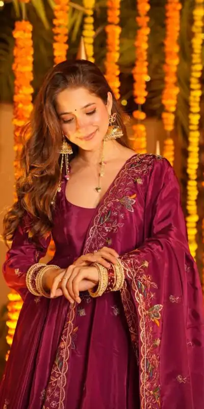 Rani Pink Crap Silk Thread Work Salwar Suit | Jump Suits, Salwar suit, Casual Suits, Creative suits, Designer Suits, Palazzo Suits, Party Wear Suits, Patiala Suits, Straight Suits