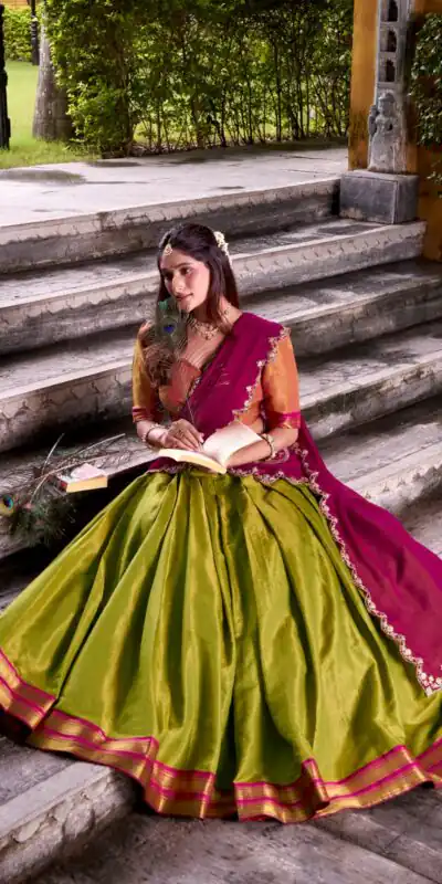 Rani Pink Kanchipuram Weaving Lehenga Choli | Lehenga, Bollywood Lehenga, Creative Lehenga, Designer Lehenga, Embroidered Lehenga, Party Wear Lehenga