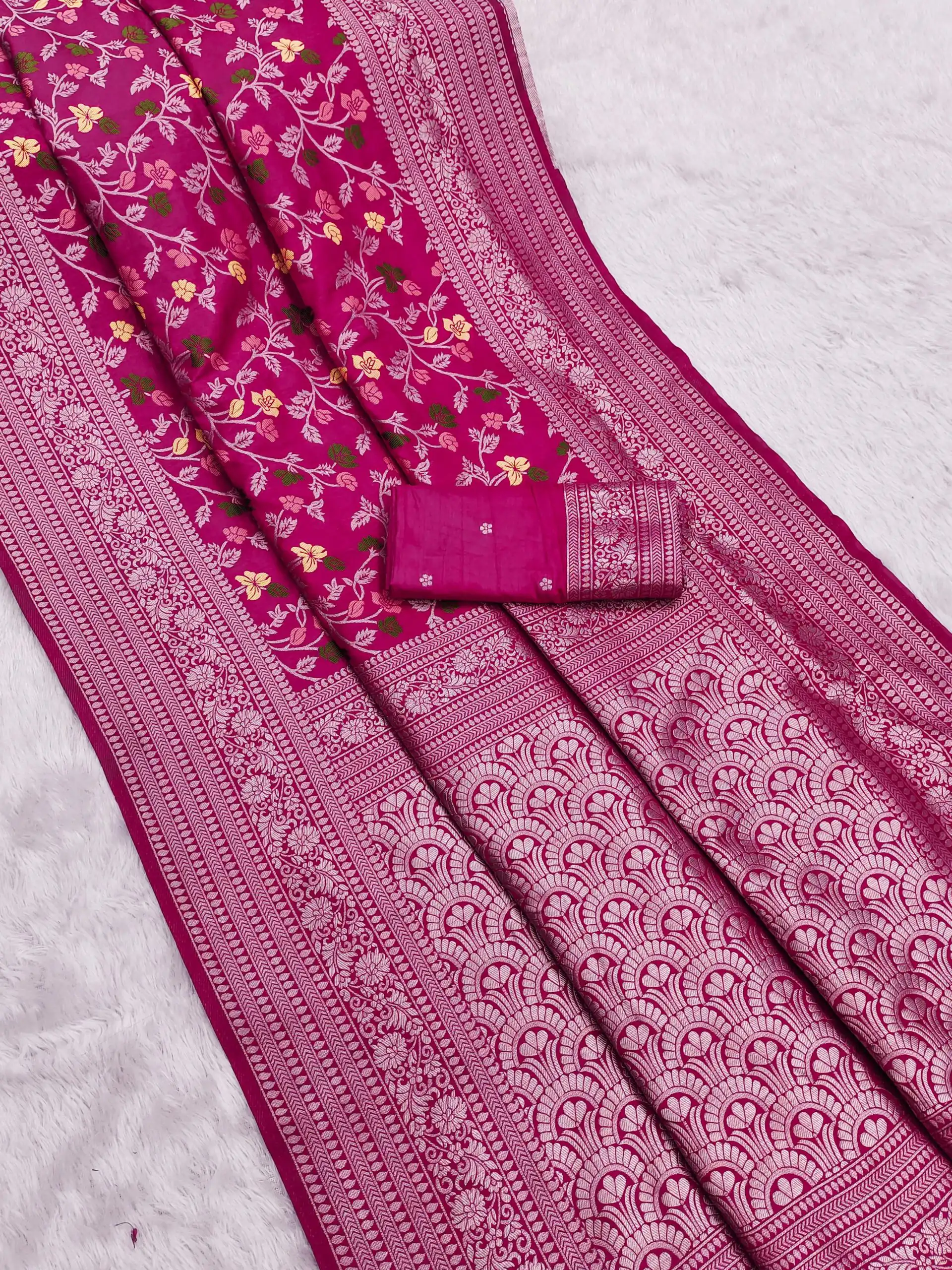 Rani Pink Khaddi Pashmina Zari Work Saree | Sarees, Bollywood Sarees, Creative Sarees, Designer Sarees, Embroidered Sarees, Ethnic Saree, Modern Digital sarees, Party Wear Sarees