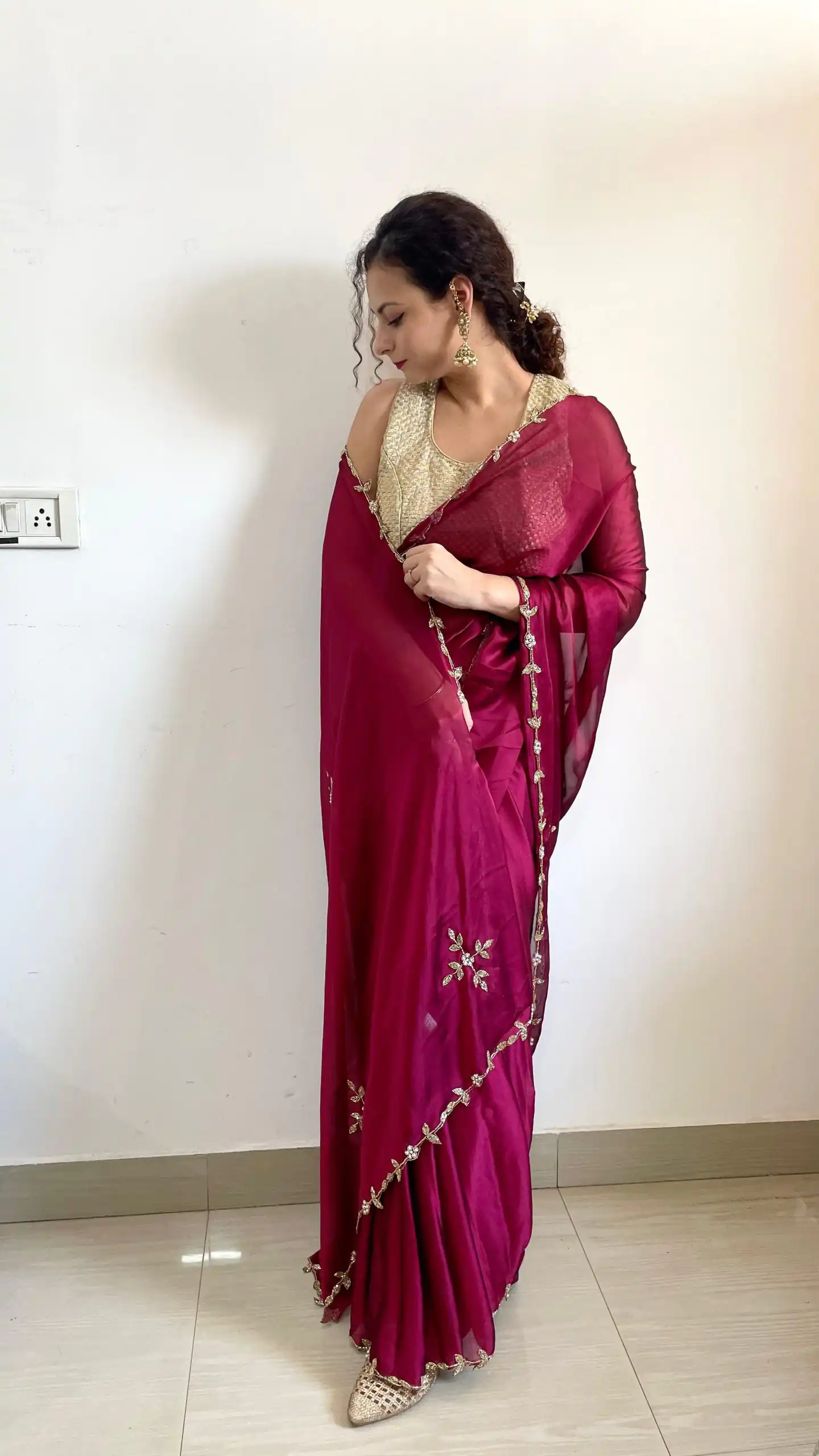 Rani Pink Rangoli Silk Handwork Cutwork Pearl Saree | Sarees, Bollywood Sarees, Creative Sarees, Designer Sarees, Embroidered Sarees, Ethnic Saree, Modern Digital sarees, Party Wear Sarees