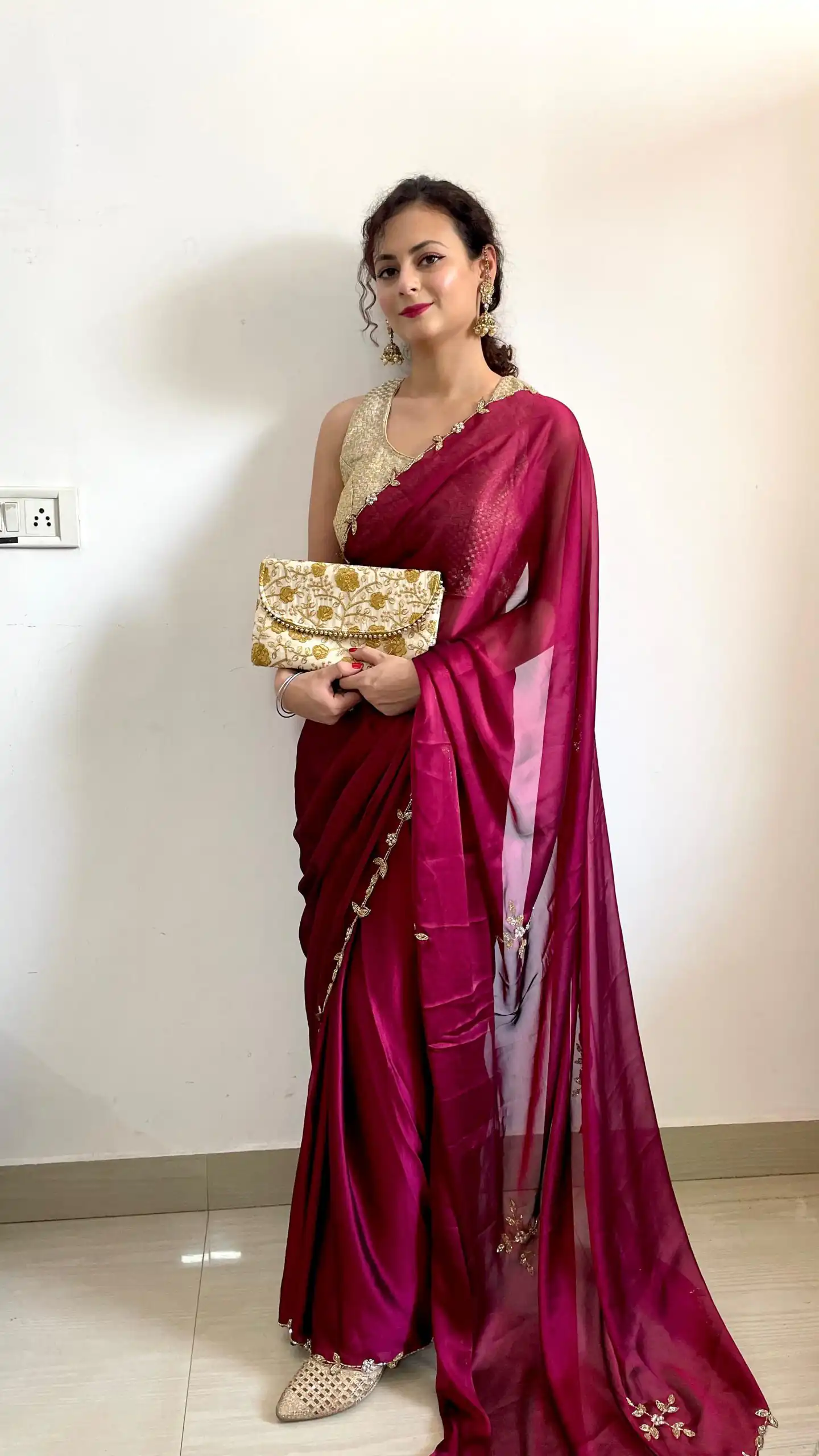Rani Pink Rangoli Silk Handwork Cutwork Pearl Saree | Sarees, Bollywood Sarees, Creative Sarees, Designer Sarees, Embroidered Sarees, Ethnic Saree, Modern Digital sarees, Party Wear Sarees