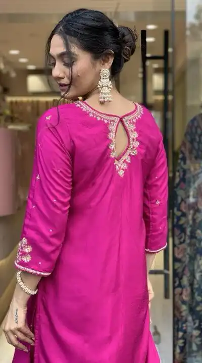 Rani Pink Roman Silk Coding Work Salwar Suit | Jump Suits, Salwar suit, Casual Suits, Creative suits, Designer Suits, Palazzo Suits, Party Wear Suits, Patiala Suits, Straight Suits