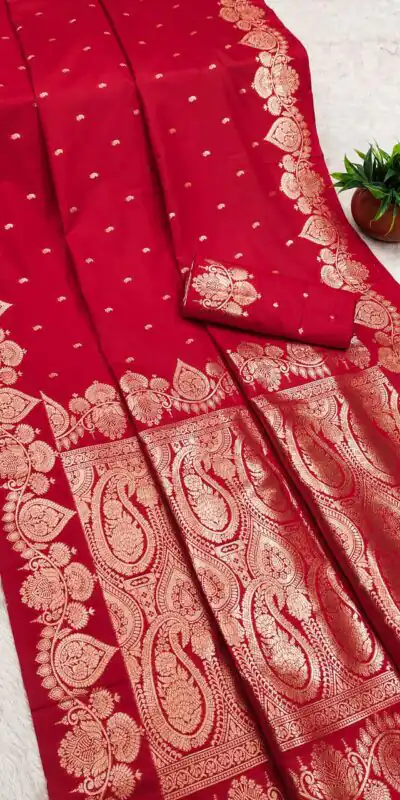 Red Banarasi Silk Zari Work Saree | Sarees, Bollywood Sarees, Creative Sarees, Designer Sarees, Embroidered Sarees, Ethnic Saree, Modern Digital sarees, Party Wear Sarees