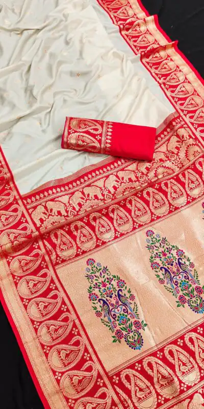 Red Banarasi Zari Lace Work Saree | Sarees, Bollywood Sarees, Creative Sarees, Designer Sarees, Embroidered Sarees, Ethnic Saree, Modern Digital sarees, Party Wear Sarees