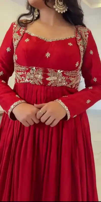 Red Chinon Mirror Lace Work Salwar Suit | Jump Suits, Salwar suit, Casual Suits, Creative suits, Designer Suits, Palazzo Suits, Party Wear Suits, Patiala Suits, Straight Suits