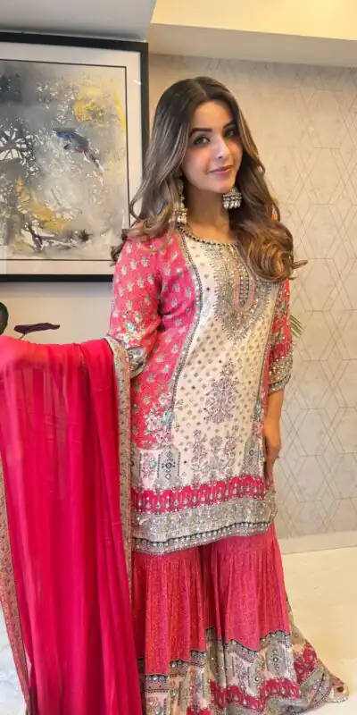Red Chinon Printed Salwar Suit | Jump Suits, Salwar suit, Casual Suits, Creative suits, Designer Suits, Palazzo Suits, Party Wear Suits, Patiala Suits, Straight Suits