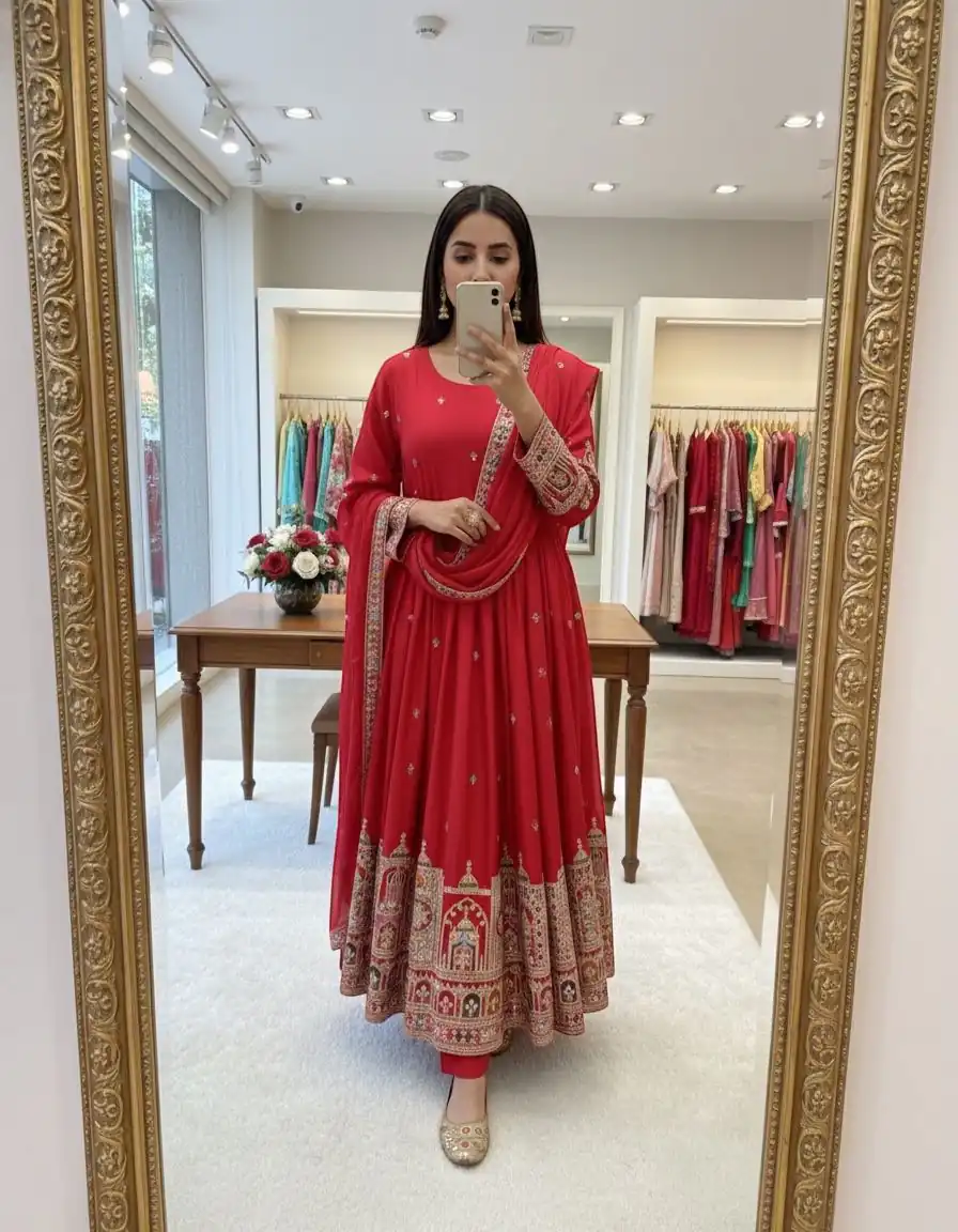 Red Chinon Silk Coding Dori Sequence Work Gown | Gowns, Bollywood Gowns, Creative Gowns, Designer Gowns, Embroidered Gowns, Party Wear Gowns