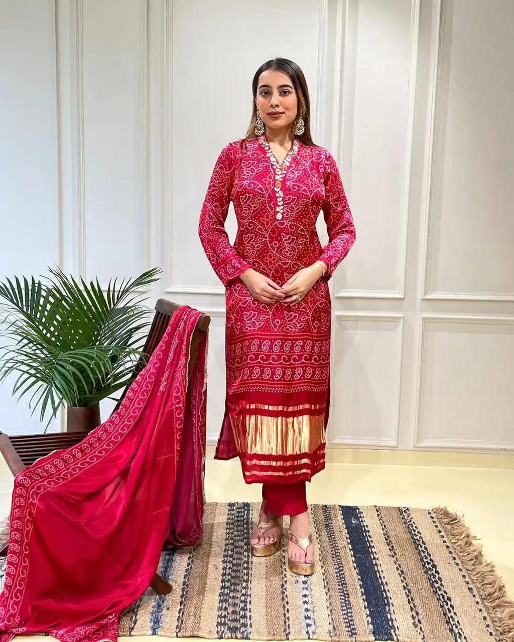 Red Chinon Silk Wide Digital Print Coding Work Salwar Suit | Jump Suits, Salwar suit, Casual Suits, Creative suits, Designer Suits, Palazzo Suits, Party Wear Suits, Patiala Suits, Straight Suits