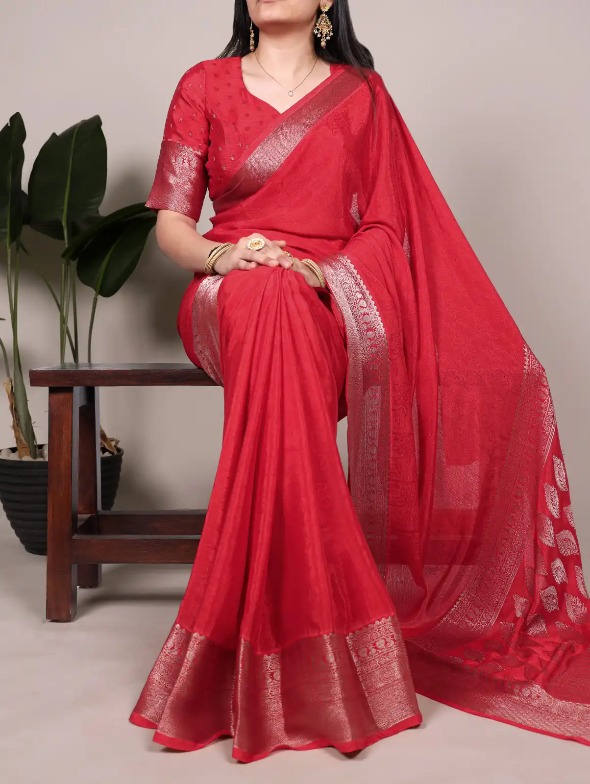 Red Chinon Zari Weaving Work Saree | Sarees, Bollywood Sarees, Creative Sarees, Designer Sarees, Embroidered Sarees, Ethnic Saree, Modern Digital sarees, Party Wear Sarees