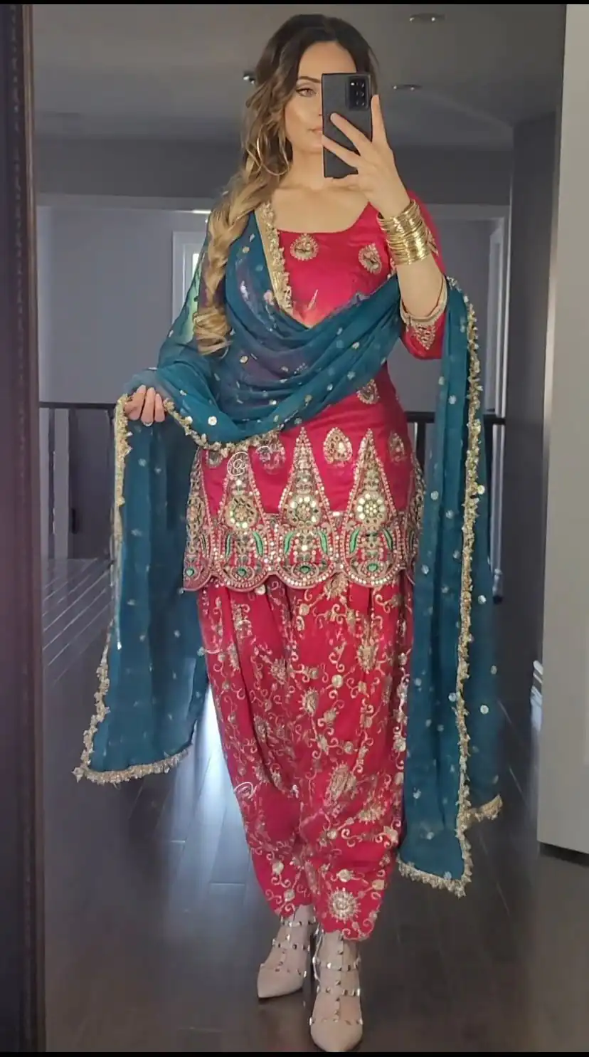 Red Faux Georgette 9 mm Sequence Work Salwar Suit | Jump Suits, Salwar suit, Casual Suits, Creative suits, Designer Suits, Palazzo Suits, Party Wear Suits, Patiala Suits, Straight Suits