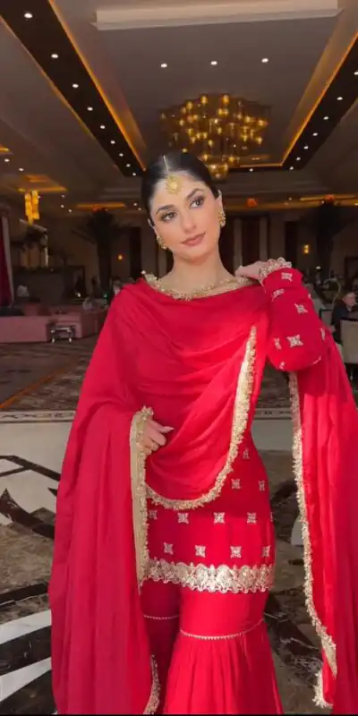 Red Faux Georgette Thread Lace Work Salwar Suit | Jump Suits, Salwar suit, Casual Suits, Creative suits, Designer Suits, Palazzo Suits, Party Wear Suits, Patiala Suits, Straight Suits