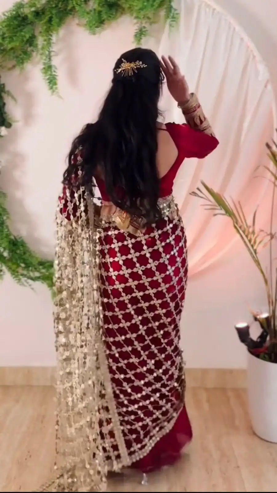 Red Fendy Silk Lace Mirror Work Saree | Sarees, Bollywood Sarees, Creative Sarees, Designer Sarees, Embroidered Sarees, Ethnic Saree, Modern Digital sarees, Party Wear Sarees