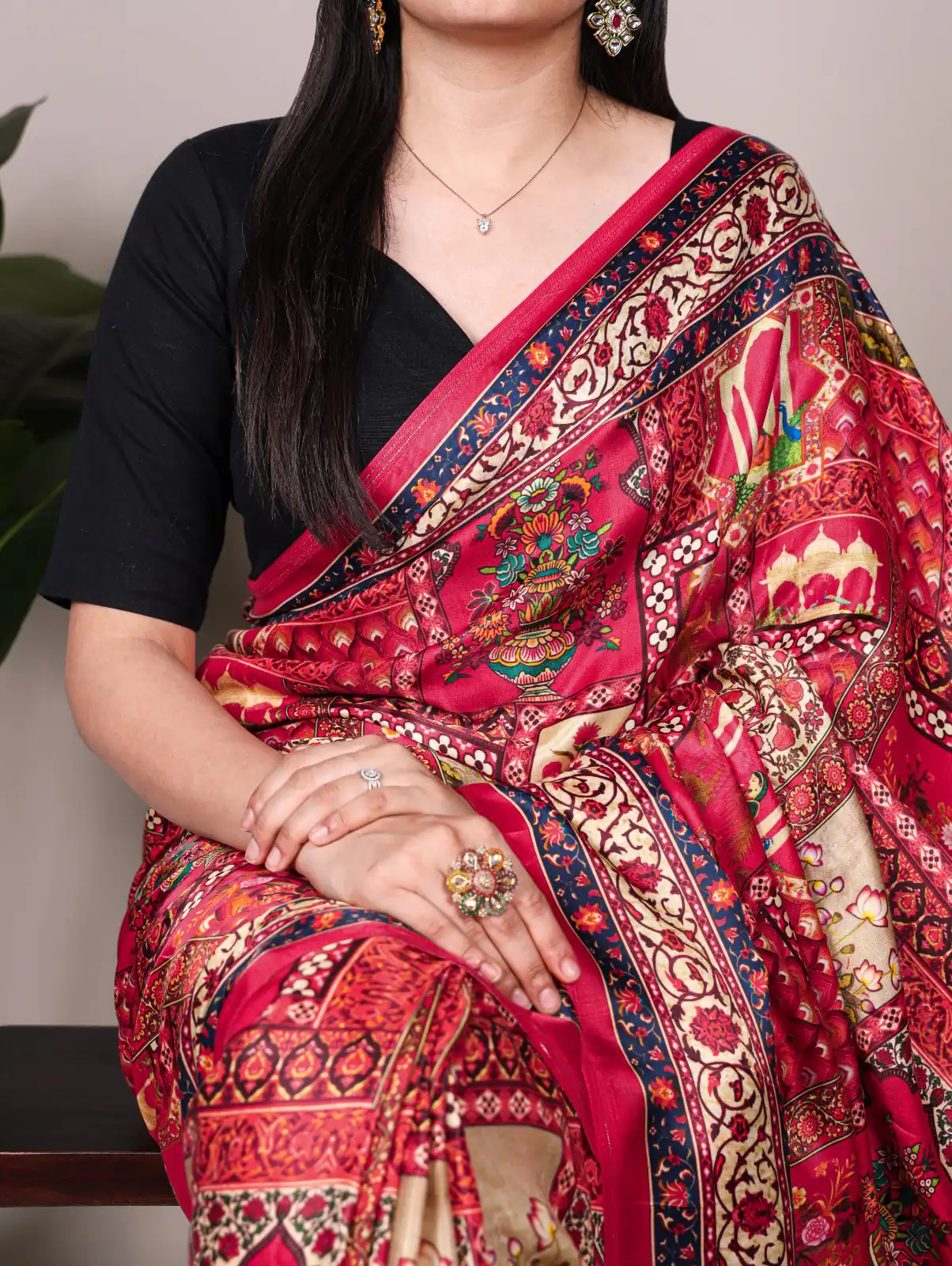 Red Gaji Silk Patola Print Lagadi Patta Saree | Sarees, Bollywood Sarees, Creative Sarees, Designer Sarees, Embroidered Sarees, Ethnic Saree, Modern Digital sarees, Party Wear Sarees