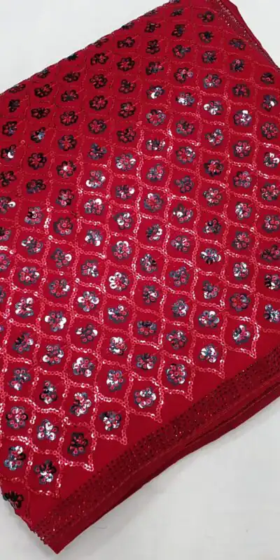 Red Georgette Dual Sequins Embroidery Sequins Work Saree | Sarees, Bollywood Sarees, Creative Sarees, Designer Sarees, Embroidered Sarees, Ethnic Saree, Modern Digital sarees, Party Wear Sarees