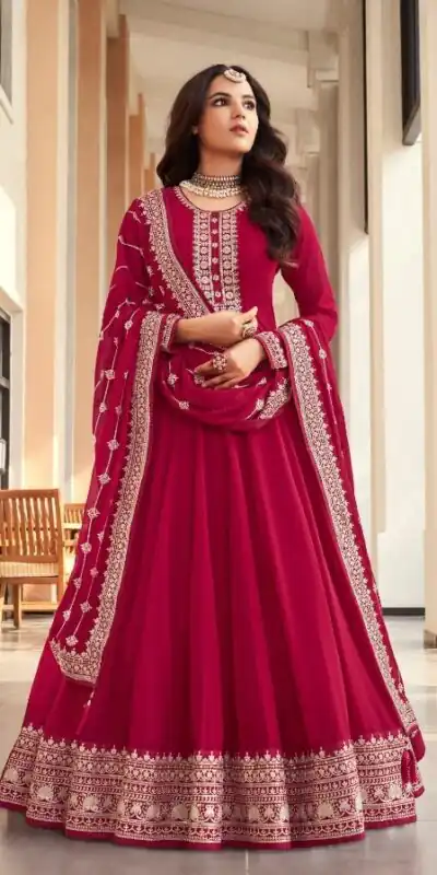 Red Georgette Embroidery Salwar Suit | Salwar suit, Casual Suits, Creative suits, Designer Suits, Palazzo Suits, Party Wear Suits, Patiala Suits, Straight Suits