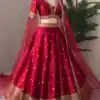 Red Georgette Embroidery Sequence Lehenga Choli | Lehenga, Bollywood Lehenga, Creative Lehenga, Designer Lehenga, Embroidered Lehenga, Party Wear Lehenga